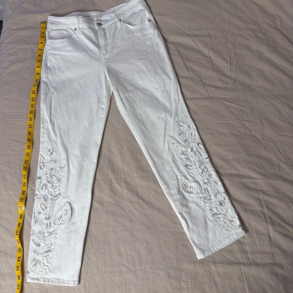 Chico's Cream Girlfriend Slim Leg Ankle Pants